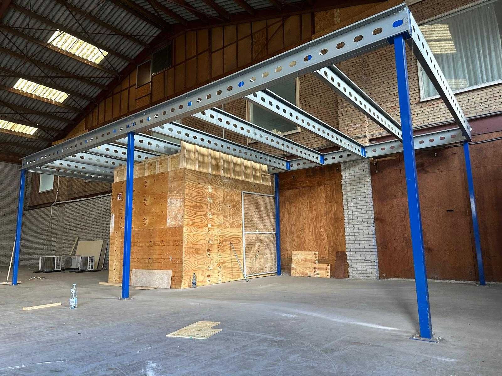 Antresola magazynowa 475x910 cm przejazd 280 cm podwójna podłoga