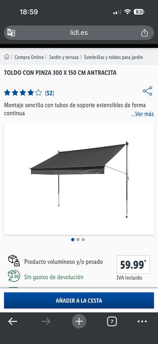 Toldo de Exterior retrátil. NOVO