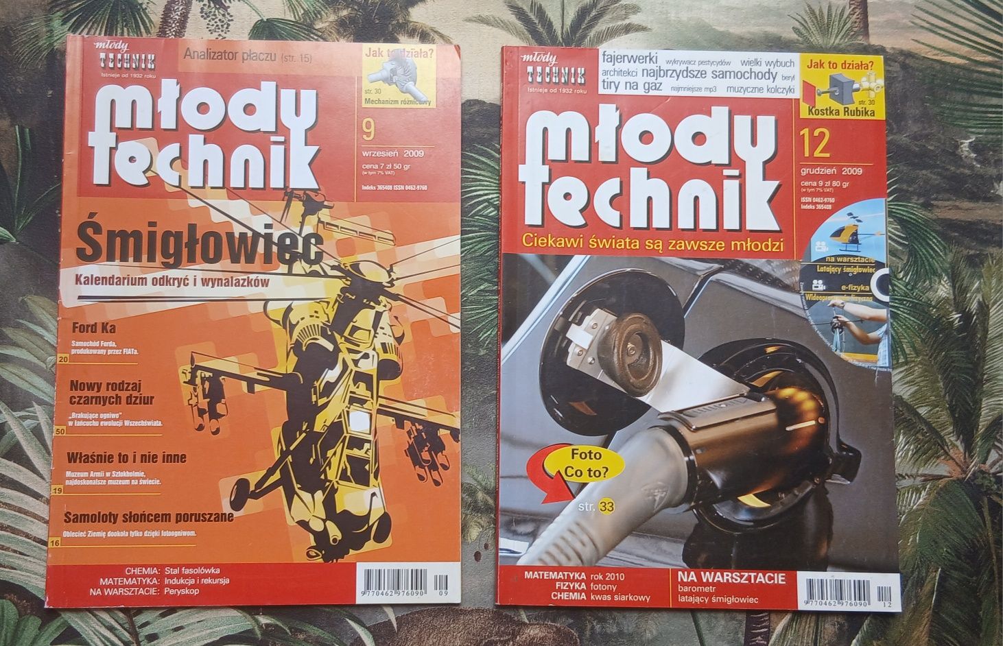 Dwa numery czasopisma "Młody Technik" 2009