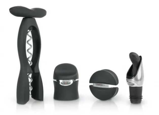 Zestaw sommelierski czarny,  komplet do wina Rabbit