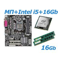 Комплект мат плата s1155 +Intel i5-2400(4x3,4ГГц)+ Память 16 gb