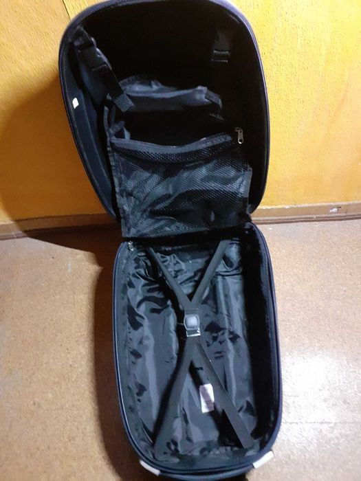 Mala viagem azul em tecido