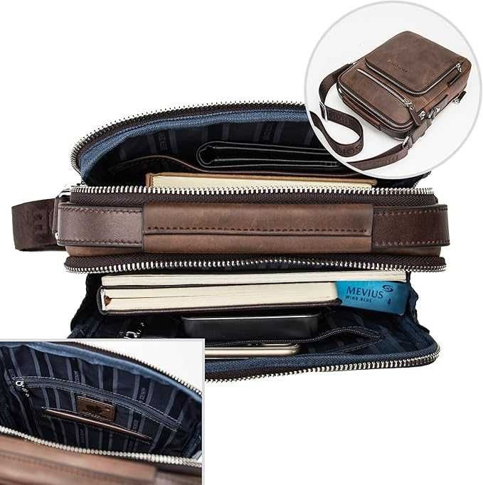 Torba męska listonoszka z prawdziwej skóry BISON DENIM