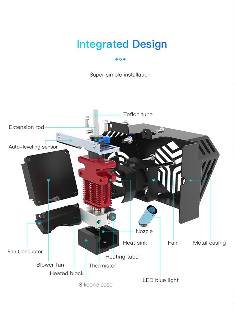 Комплект Creality CR-6 SE Hotend, повністю зібраний Hotend