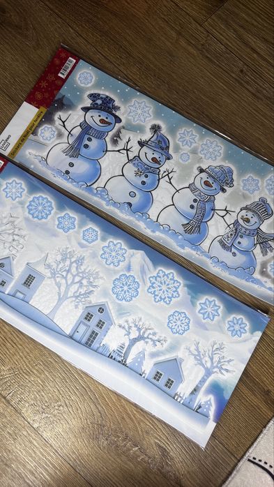 Новорічні наліпки декор Новий Рік Вікна прикраси дизайн