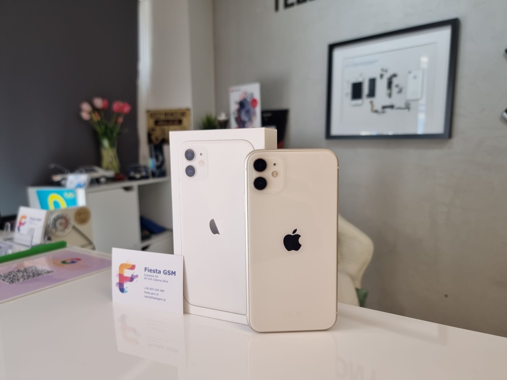 Apple iPhone 11 White 128GB bateria 90%.