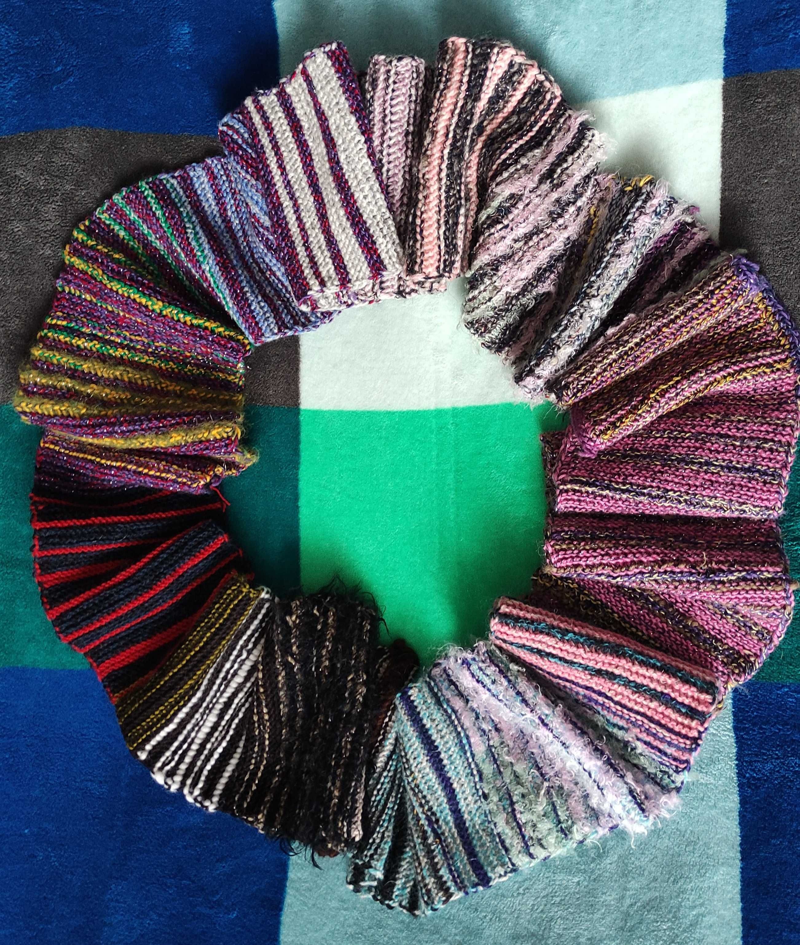 Piękny, kolorowy, długi szal typu komin, handmade