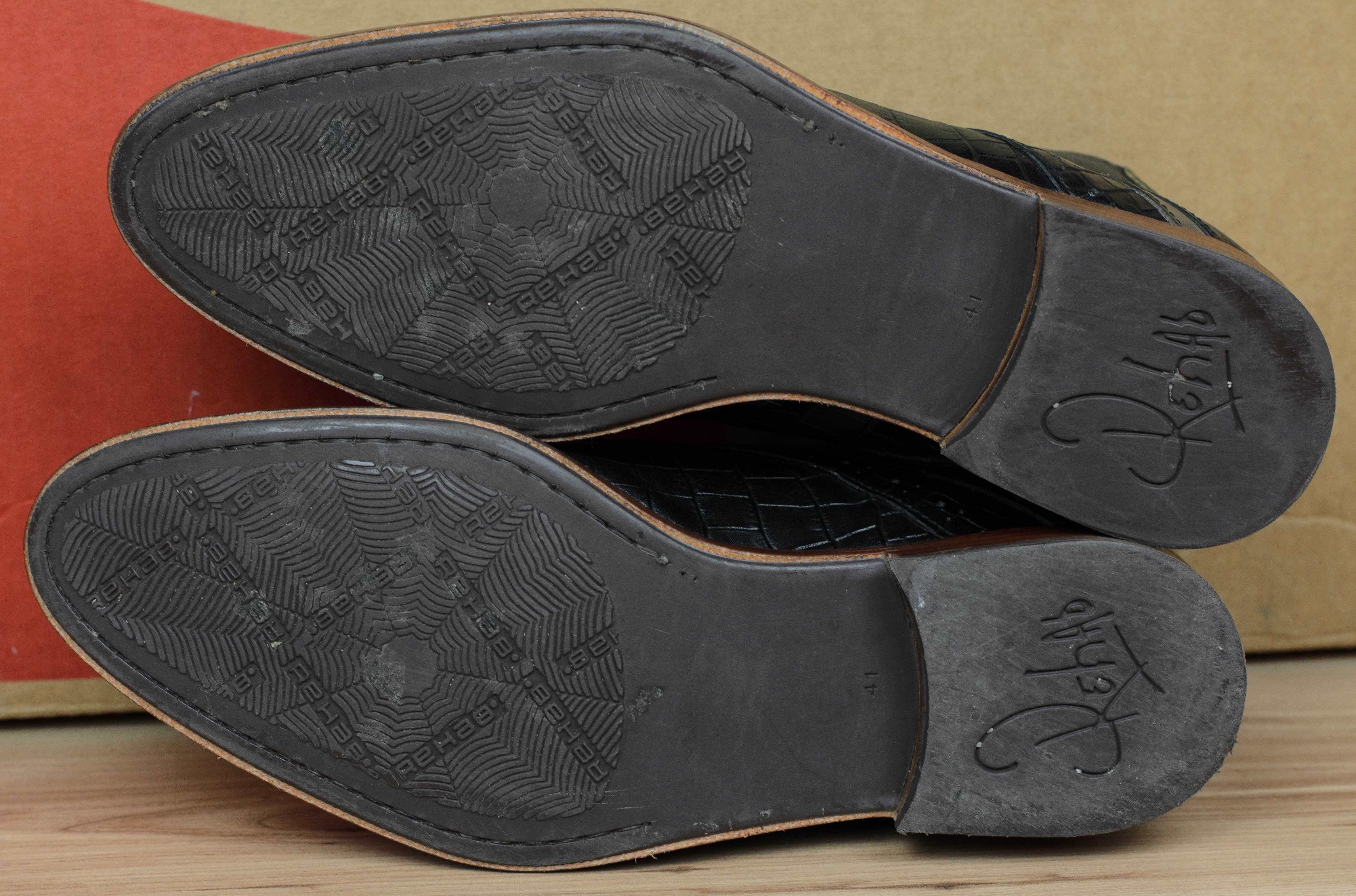 Кожаные деловые классические ботинки Rehab Adriano Croco 41 р. 27 см.