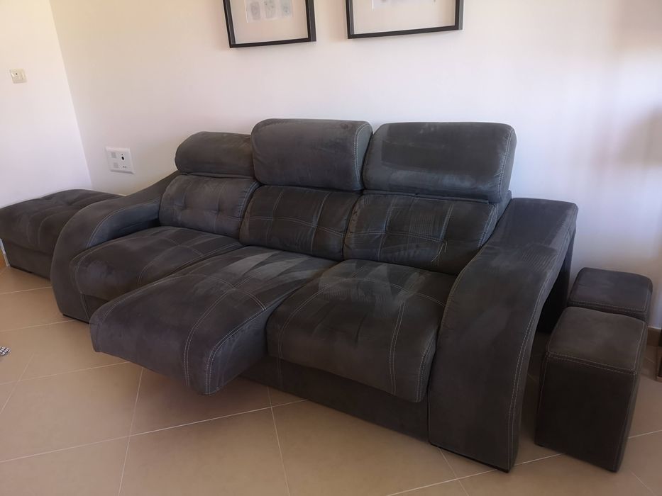 Sofá 3 lugares + 1 com assentos deslizantes e encostos reclináveis