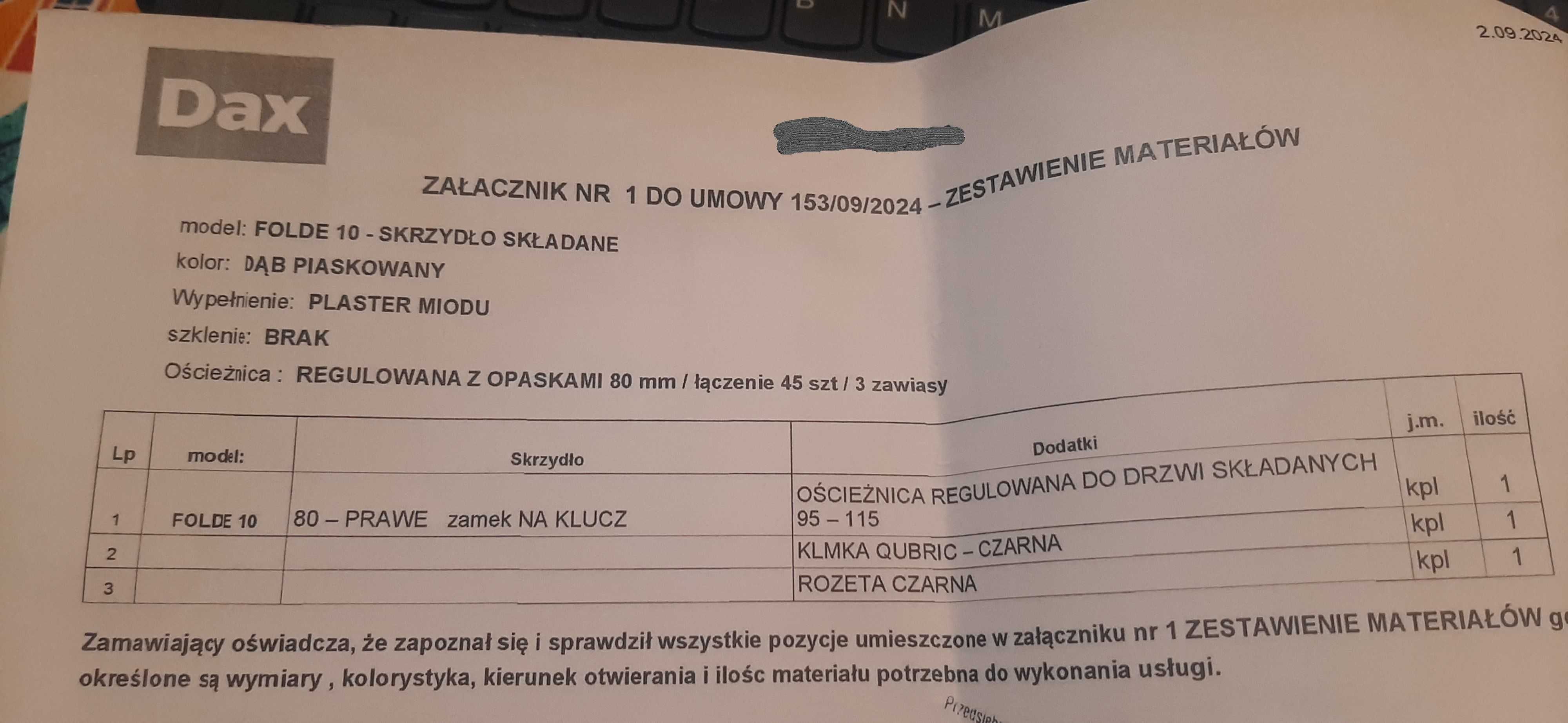 Drzwi składane PORTA 80 prawe - FOLDE 10 DĄB PIASKOWY