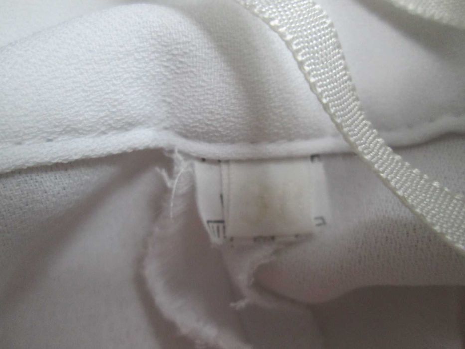 Białe spodnie szerokie nogawki z lnem len vintage S 36 jak NOWE