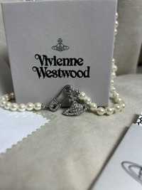Vivienne Westwood Pin Saturn Pearl Necklace оригинал бусы ожерелье