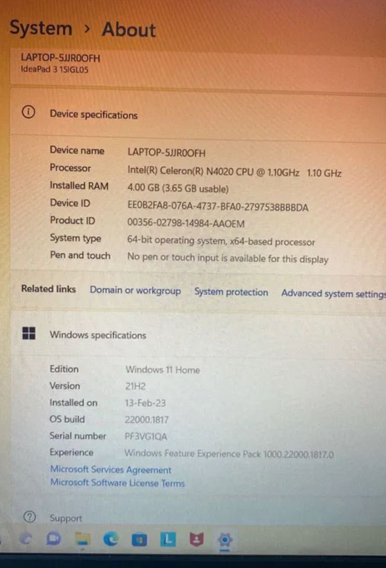 Ноутбук Lenovo IdeaPad 3 15IGL05