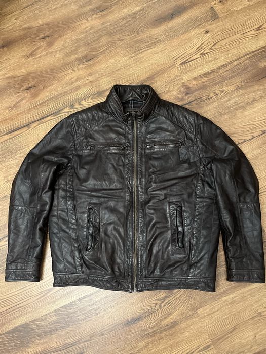 Kurtka pilotka skórzana ocieplana męska  retro Red One rozmiar L/XL