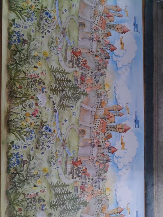 Tapeta średniowieczny zamek, las, unikat