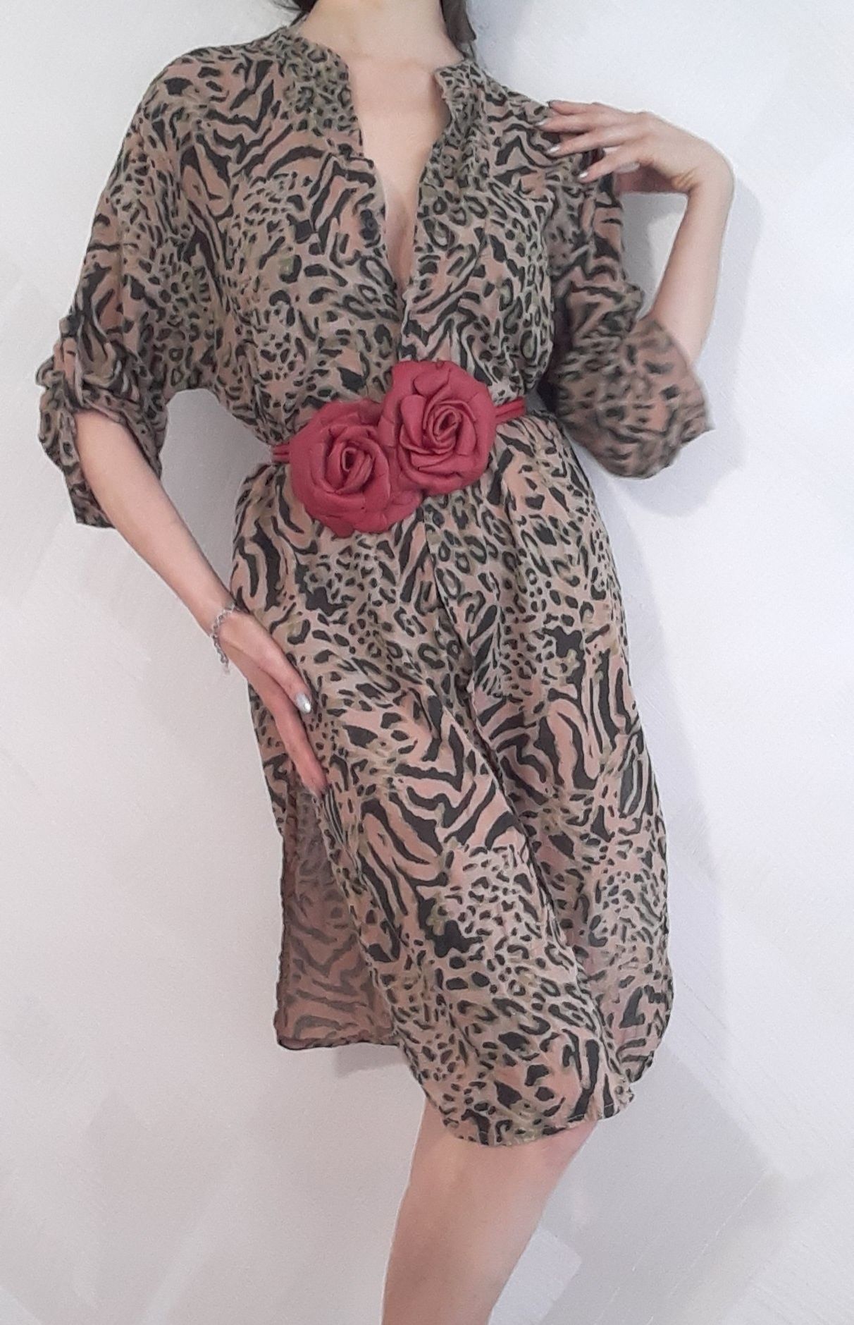 100% cotton leopard dress Made in Italy Bawełnian sukienka w panterkę
