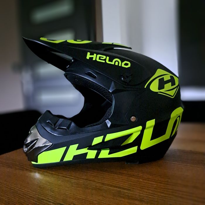 Kask Fullface Czarno-żółty matowy