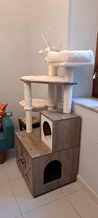 Drapak dla kota (Nowy) z miejscem na kuwetę legowisko 140cm