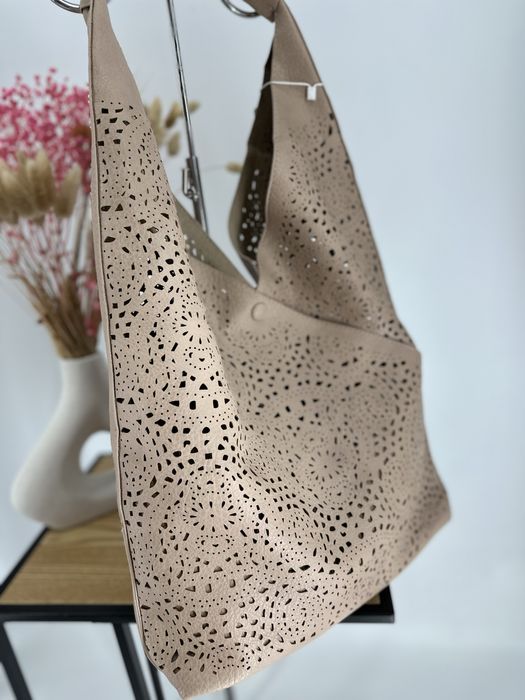 Nowa torebka ażurowa worek 2w1