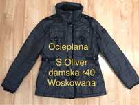 Czarna damska kurtka S.Oliver rozm 40, woskowana