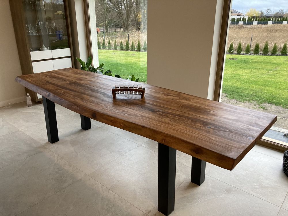 Stół drewniany z litego drewna dab jesion 265x105-110x4