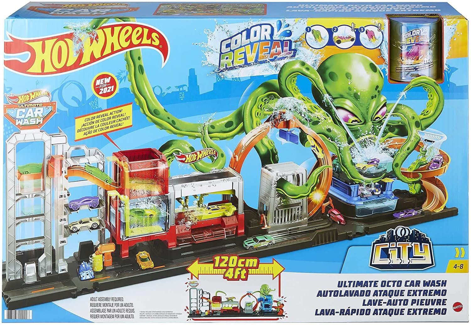 Mega długi tor z wodą Hot Wheels City Color Reveal Ultimative