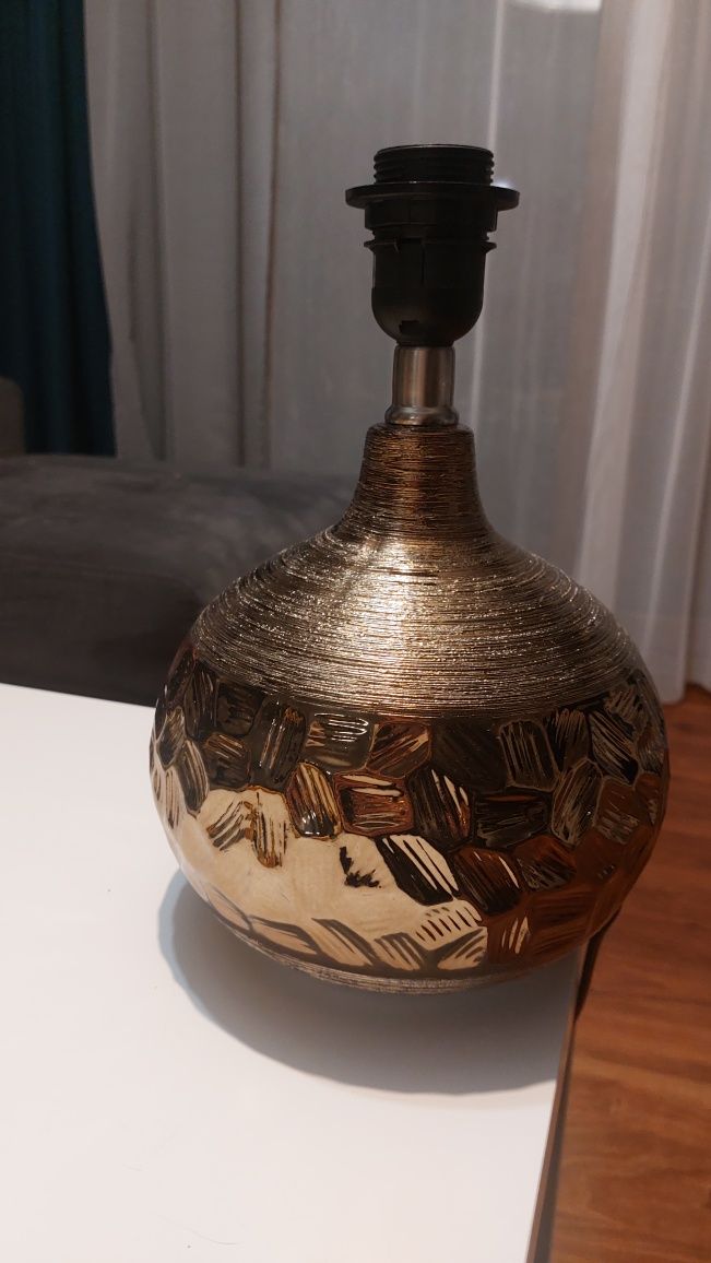 Lampka nocna porcelanowa brązowa