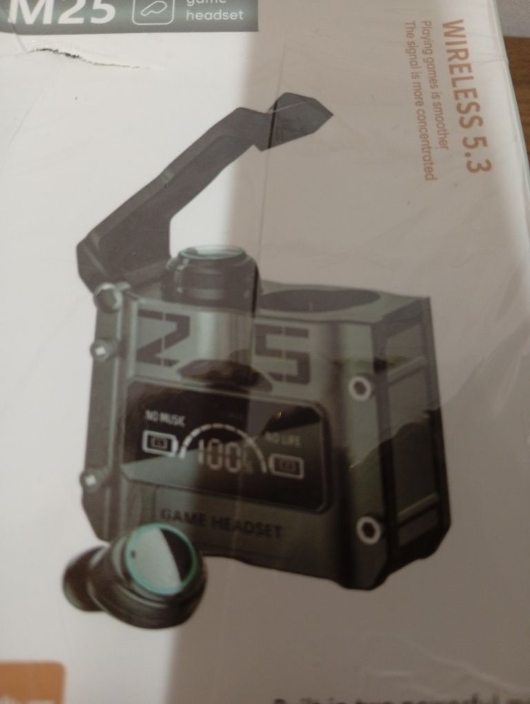 Słuchawki bezprzewodowe douszne bluetooth typ-c m25 game headset