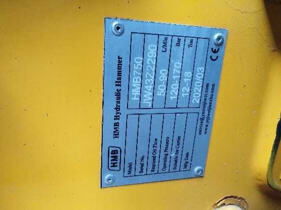 Młot pneumatyczny HMB 750 przystawka do koparki