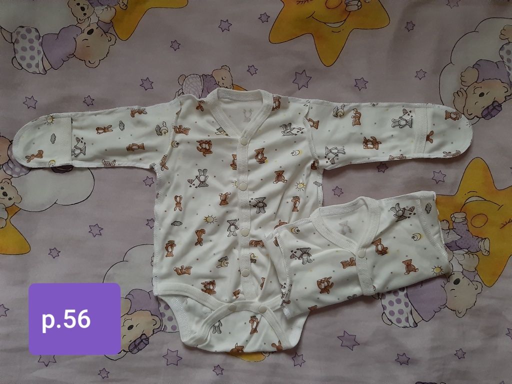 Одяг для немовлят, боді з коротким і довгим рукавом р.56-74