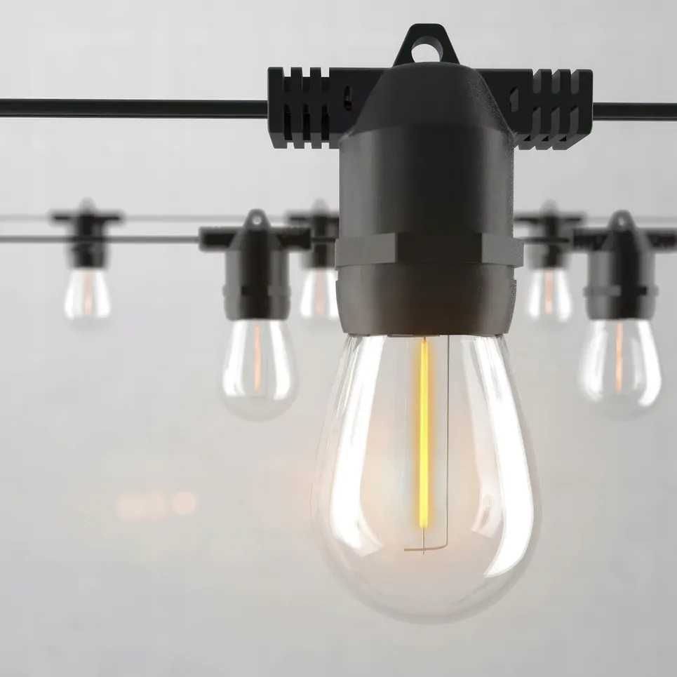 Girlanda ogrodowa solarna 15m + pilot LED świetlna