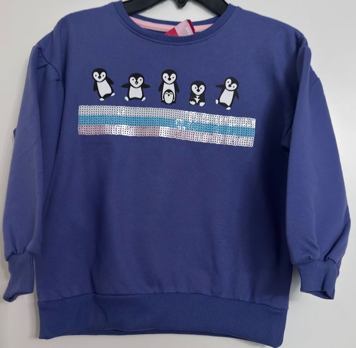 Zestaw bluza z cekinami, cekiny, leginsy  PINGWINKI, pingwiny