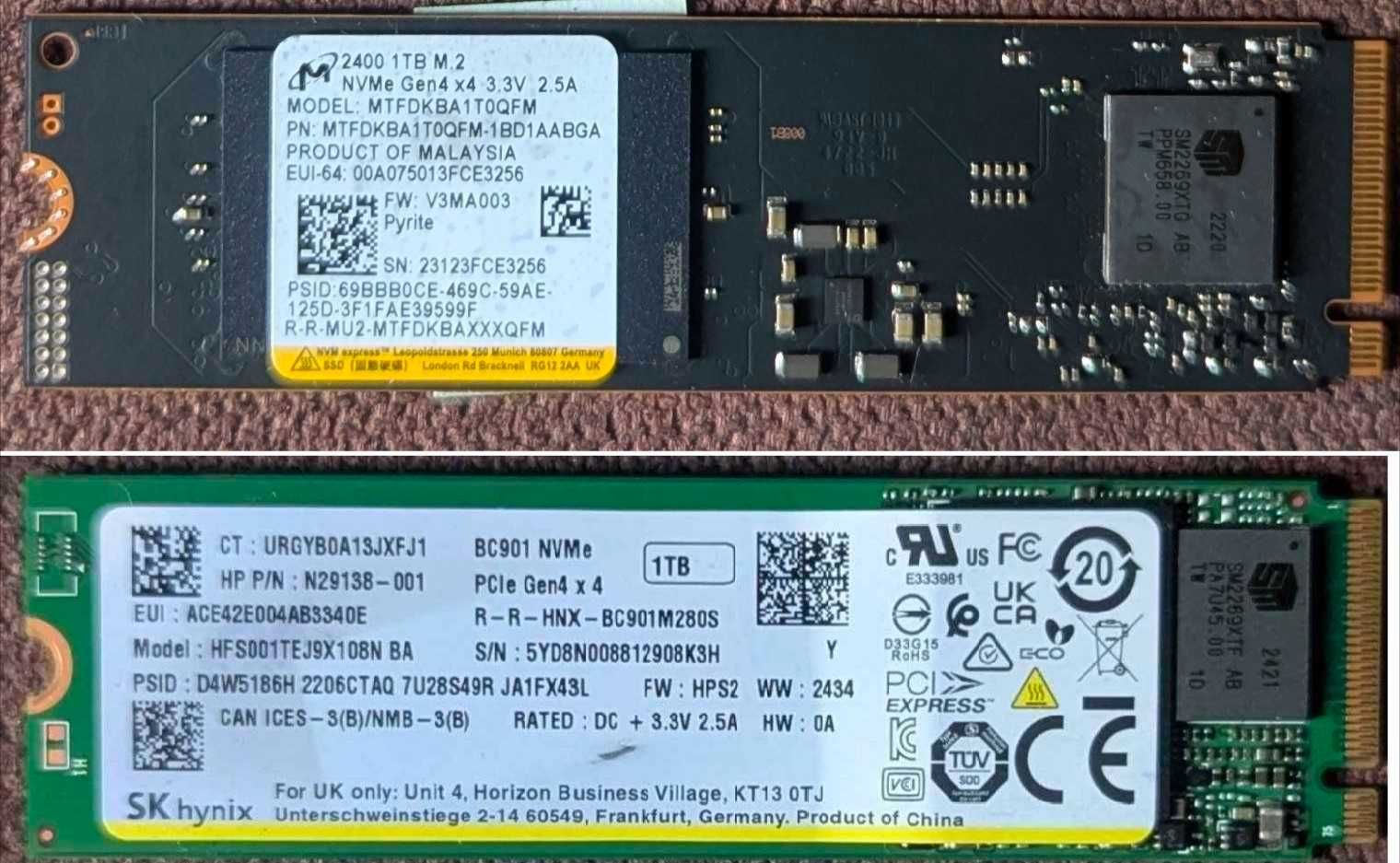 М2 Nvme Pcie 3.0/4.0 (256-512-1TB) !!!