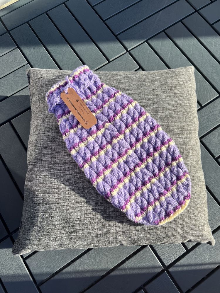 Handmade! Fioletowy sweterek ręcznej roboty
