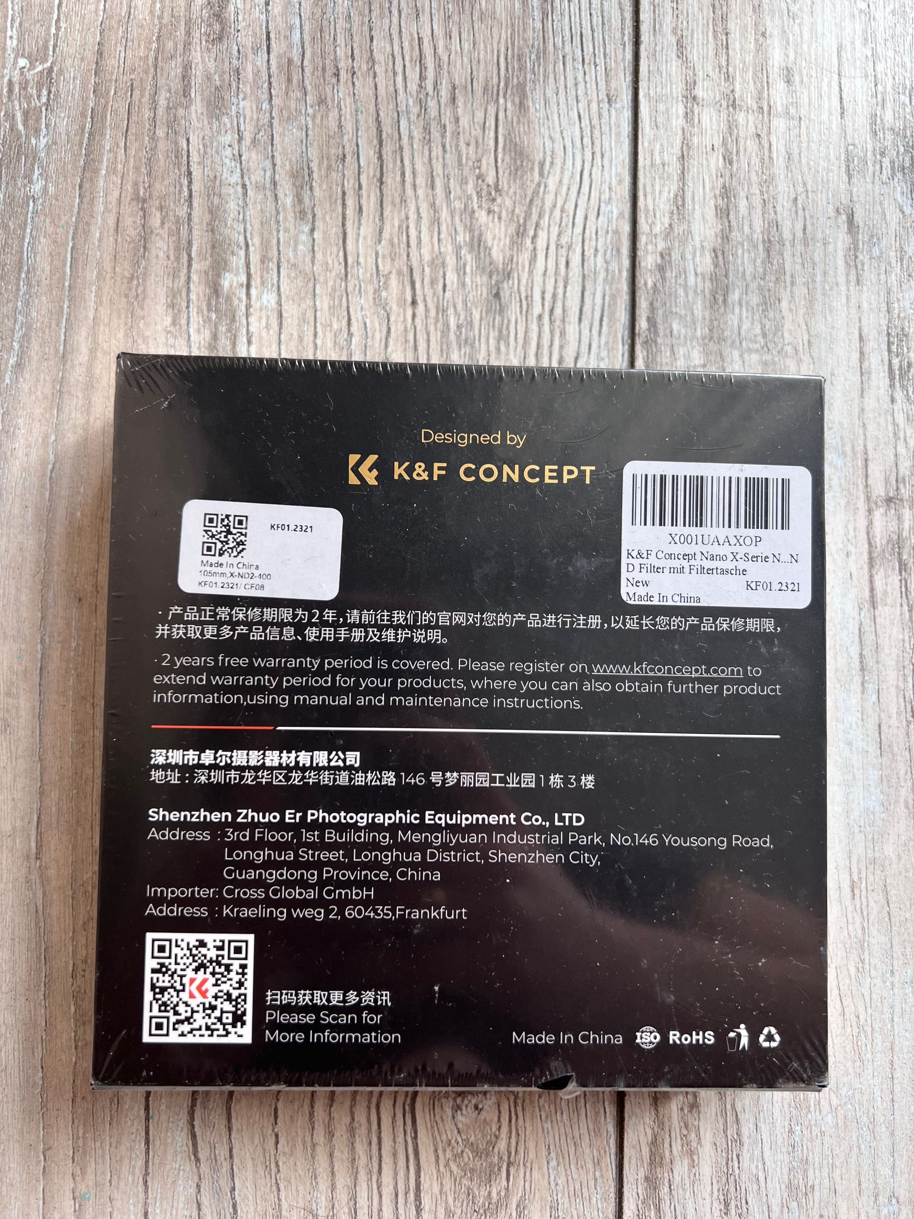 K&F concept  NANO-X Series Filter ND2-400