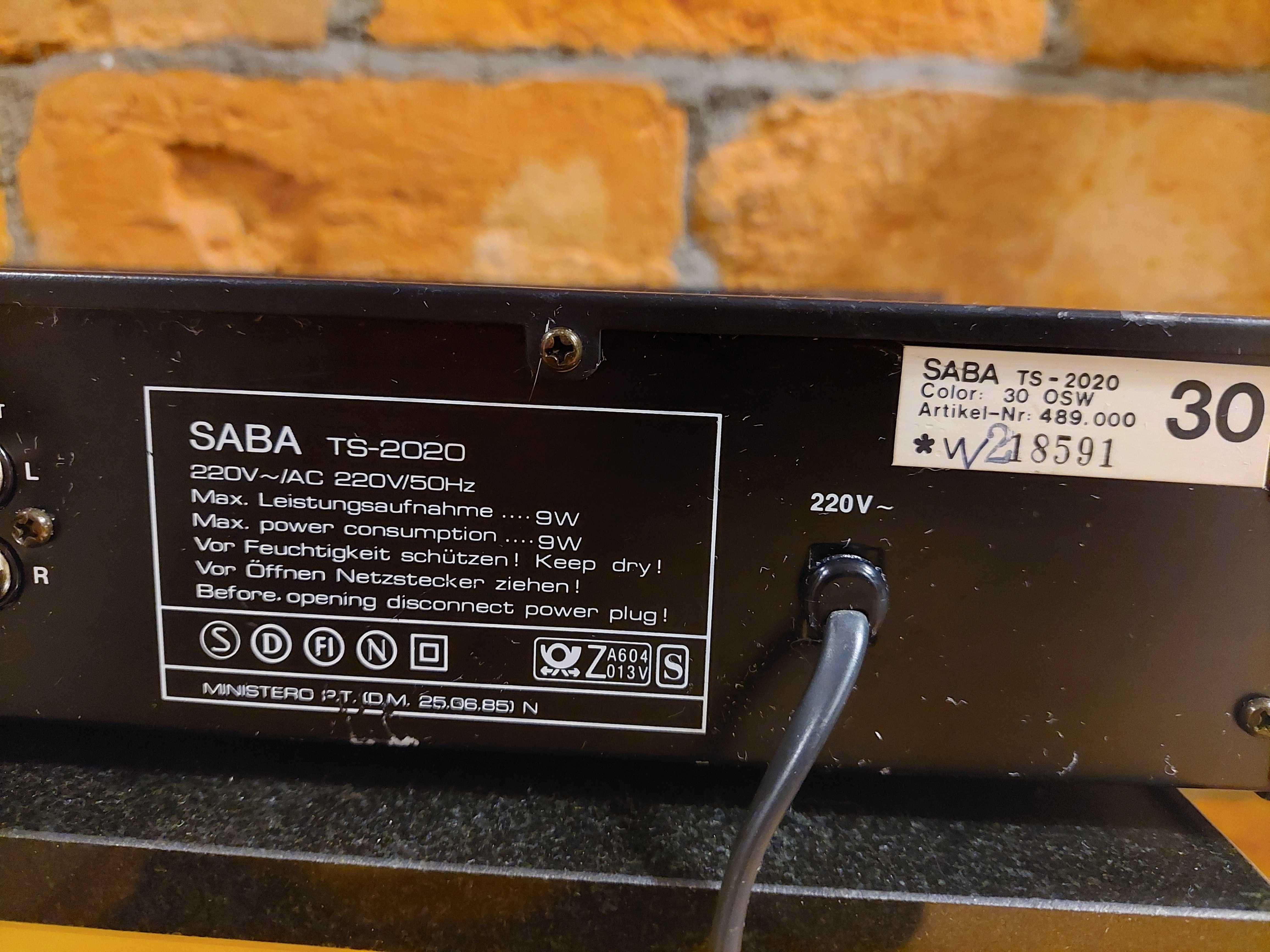 Radio Tuner SABA TS-2020 HiFi Stereo Quartz Synthesizer FM cyfrow oryg