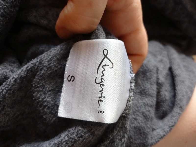 C&A linergie szara pluszowa bluza do spania góra od piżamy kieszeń S