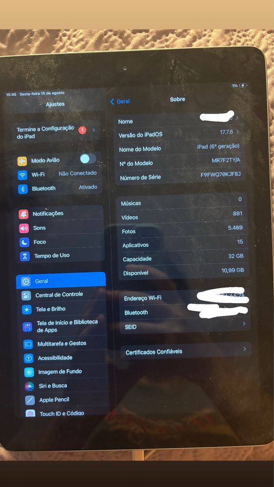 Ipad 6 geração em bom estado.