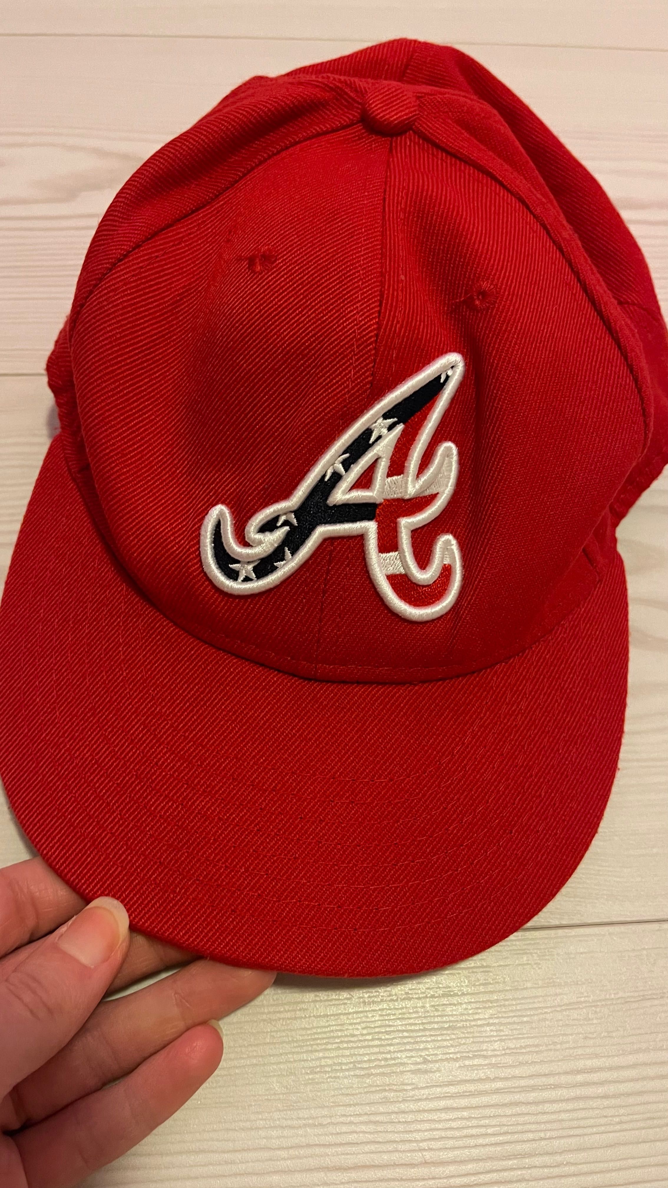 Червона бейсболка кепка atlanta braves 7,5 (59,6cm) new era