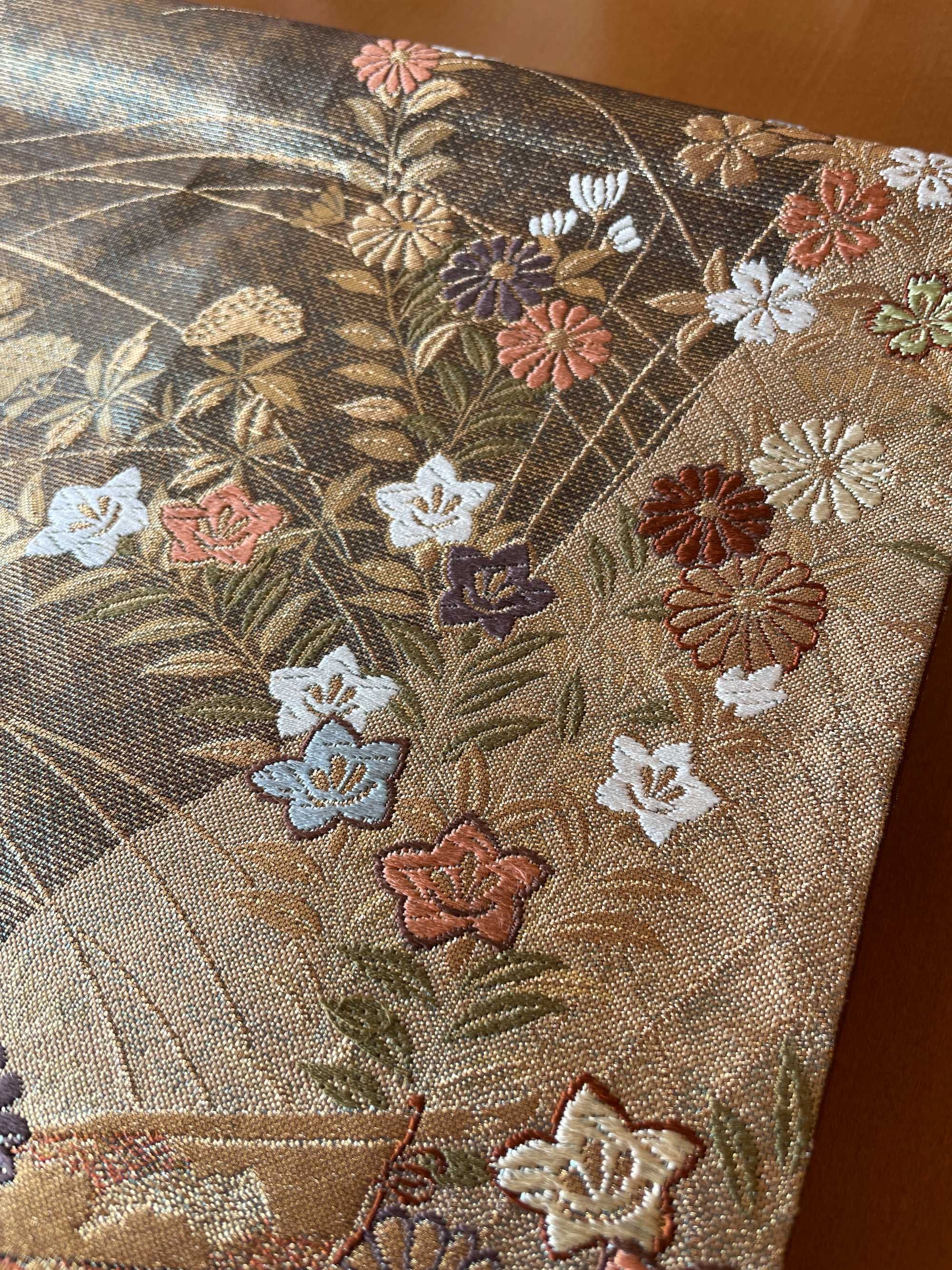 Japońskie kimono furisode + pas obi + sznur obijime