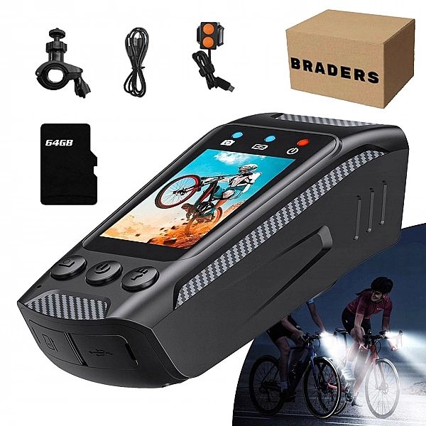 Kamera rowerowa motor 4K z EIS, Anti-Shake, ekran 2.0, pilot i karta 6