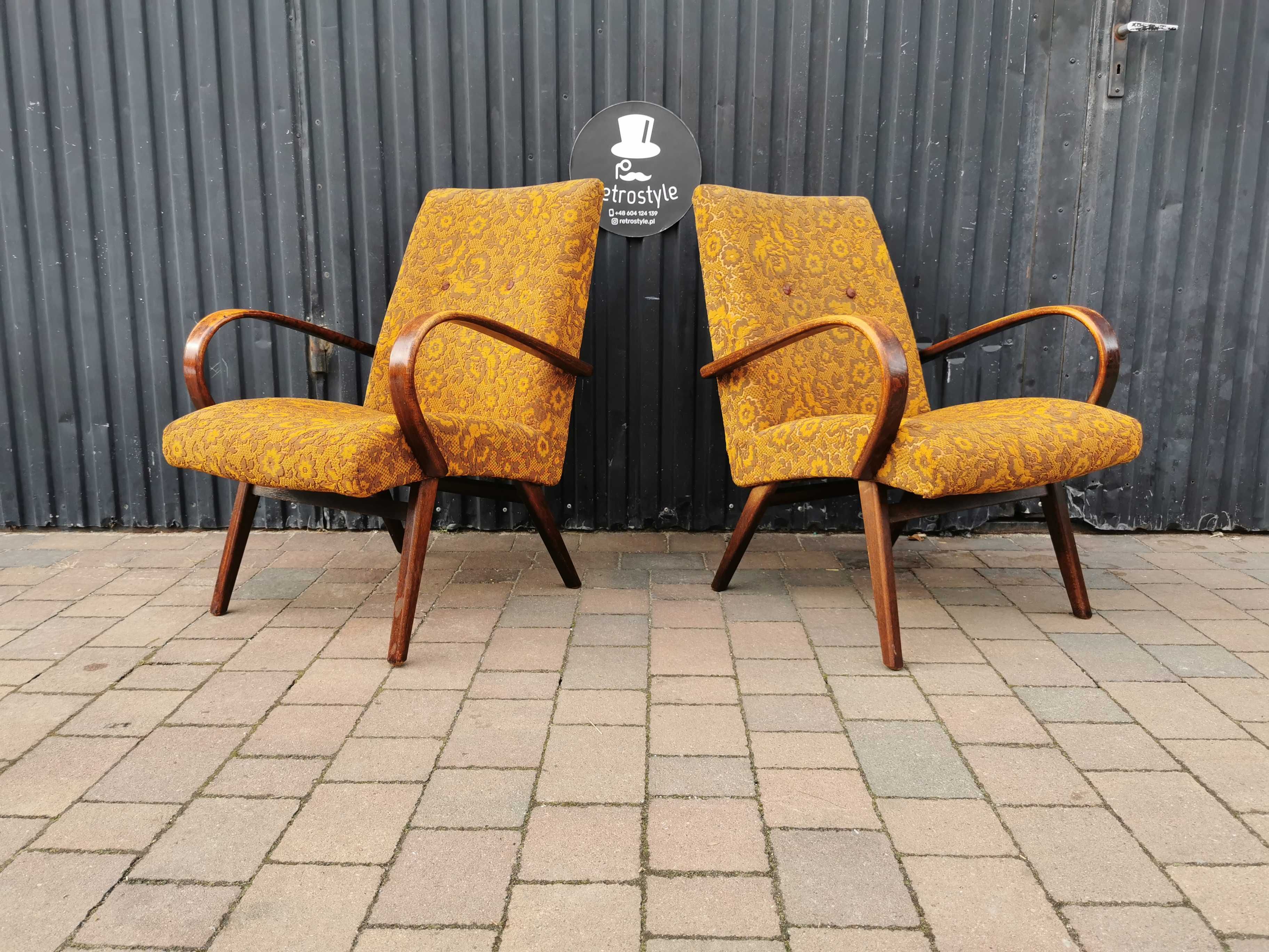 Fotel TON mod.53 proj. J. Šmídek, Czechosłowacja '60, PRL Design RETRO
