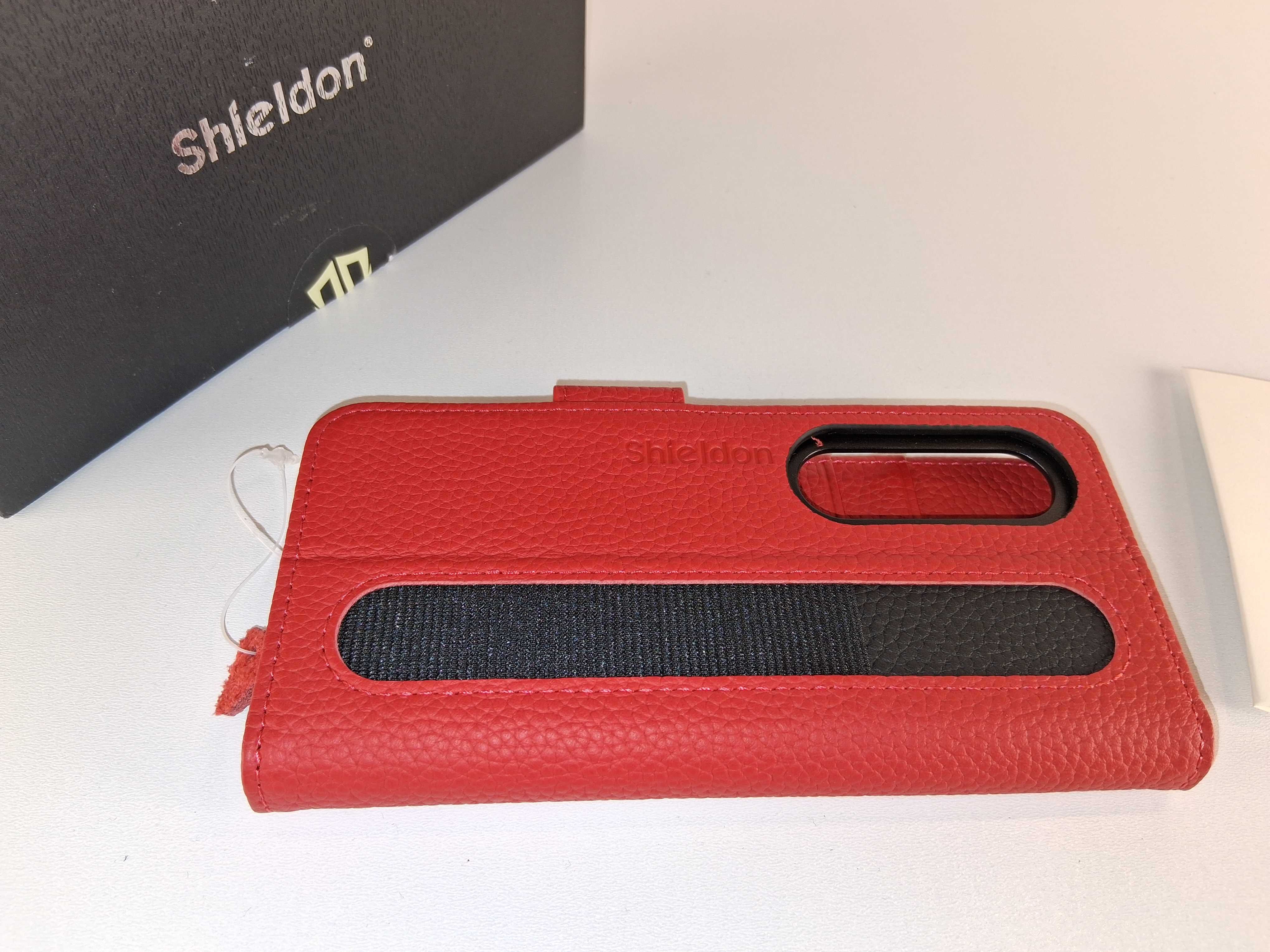 Y047 Etui Portfelowe Skórzane SHIELDON Samsung Galaxy Z Fold4 Czerwone