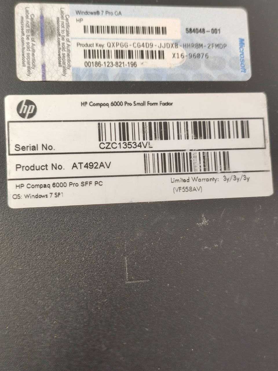 Персональний комп’ютер HP Compaq 6000 Pro SFF PC у доброму стані