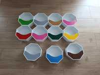 Kubiki, półki hexagony na ściane 11szt