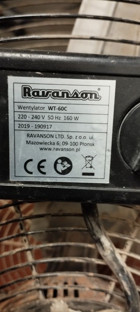 Wentylator RAVANSON 160w bardzo mocny