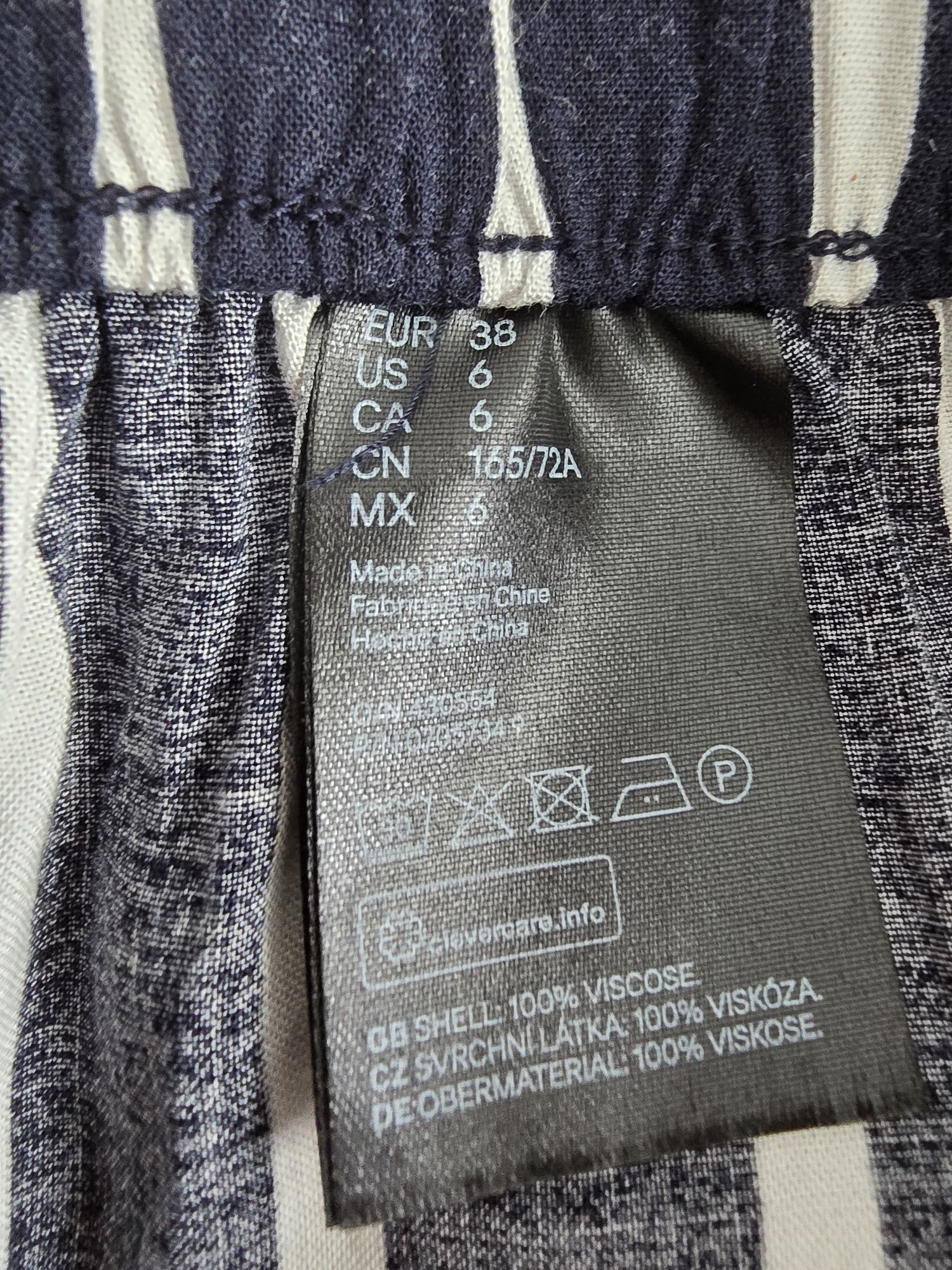 Spodnie damskie h&m szerokie nogawki  paski rozmiar 38 M