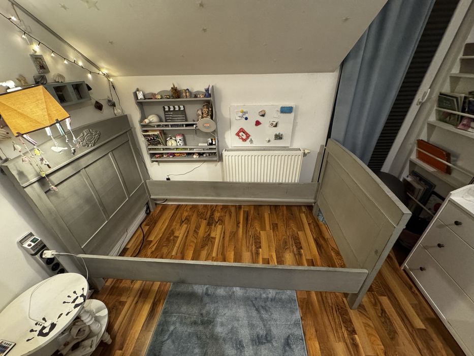 Łóżko lite drewno, nie IKEA, Materac 190x80, materac Hean latex