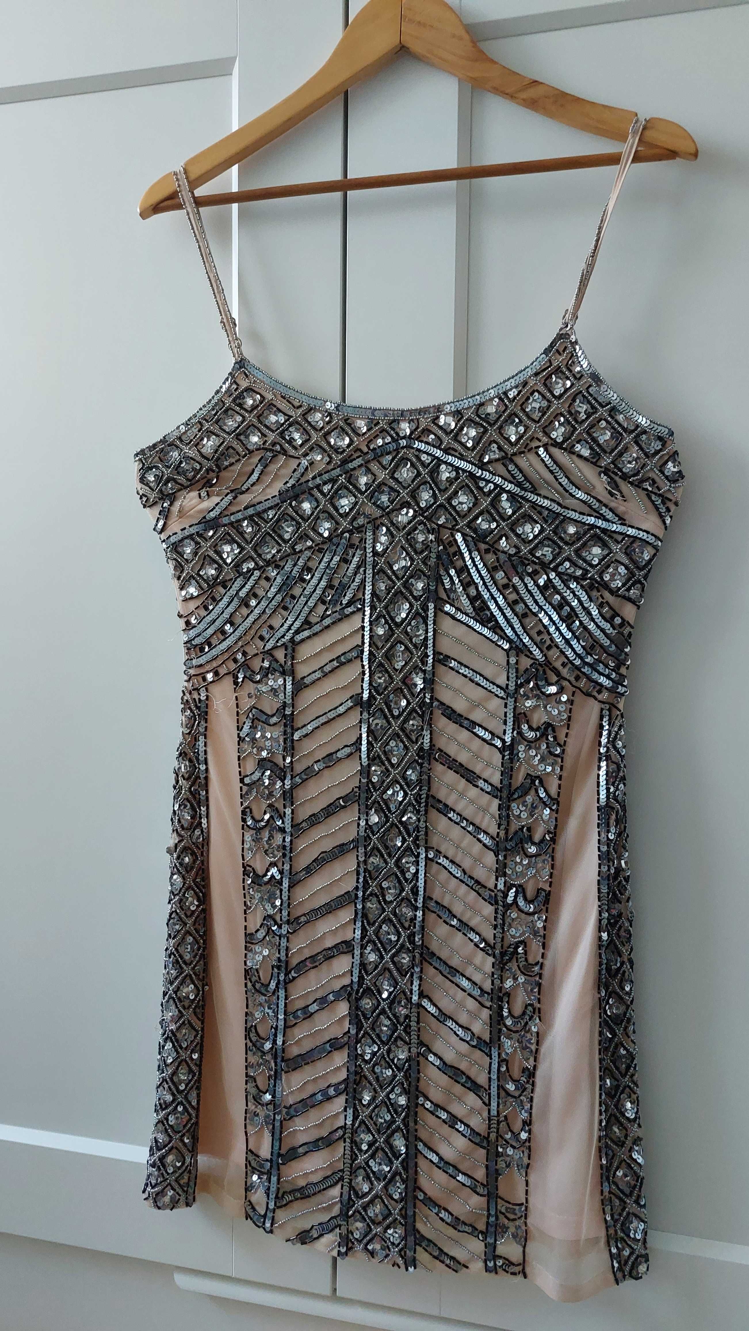 sukienka cekiny latina wesele ślub dress elegancka bal koktajlowa