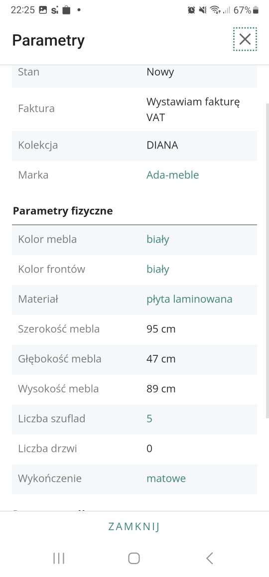 Komoda retro, szuflady, biała komoda